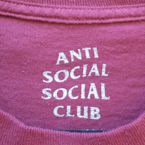 Anti Social Social Club ASSC Lost Feelies Tee T shirt Maroon - Picture 7 of 9